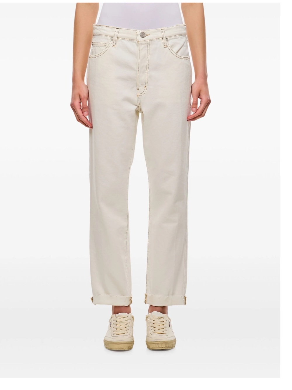 Frame Le Mec Cropped High-Rise Straight Leg Jeans